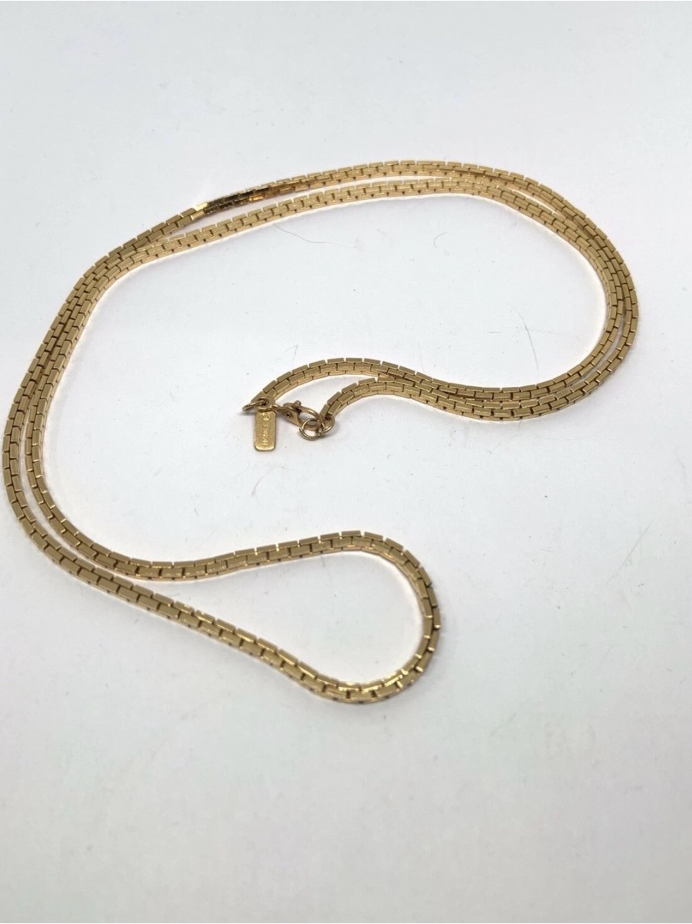 Monet Gold-Tone Flat Box Chain Necklace